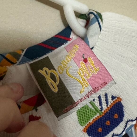 "Banana Split” Nautical Plaid Smocked Dress  size 6 - Picture 4 of 6